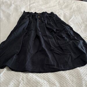 SHEIN Black A-Line Skirt with Button Detail